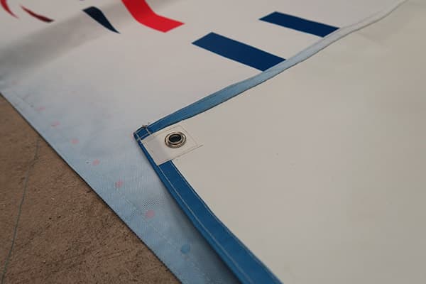 folded banner showing two sides