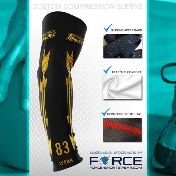 design concept for a compression sleeve in rainbow colours