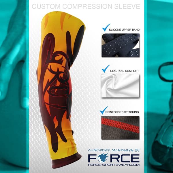 design concept for a compression sleeve in yellow and black