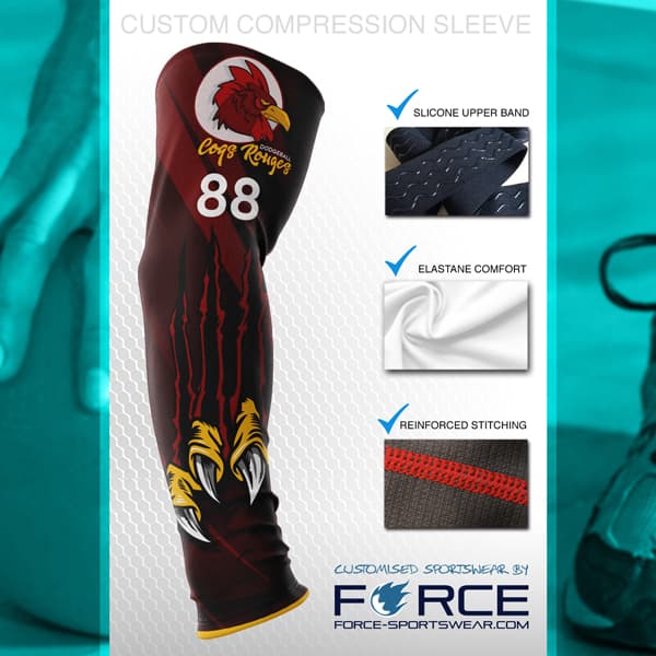 design concept for a compression sleeve with flames