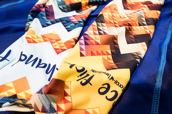 multicolor printed sublimated textile