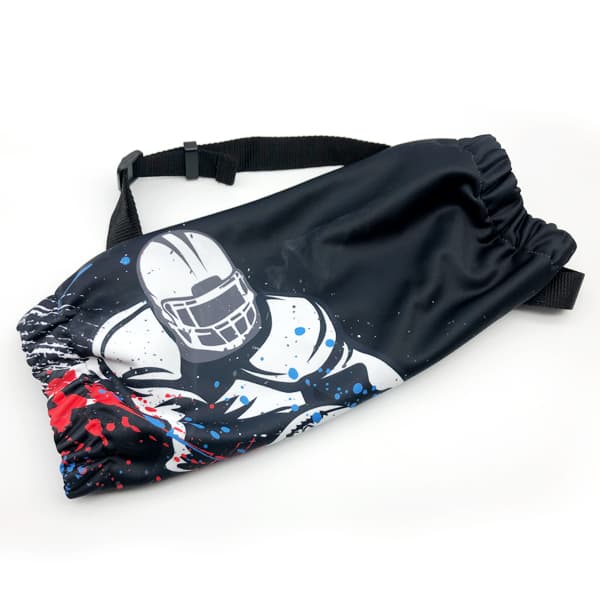 black handwarmer with american football design