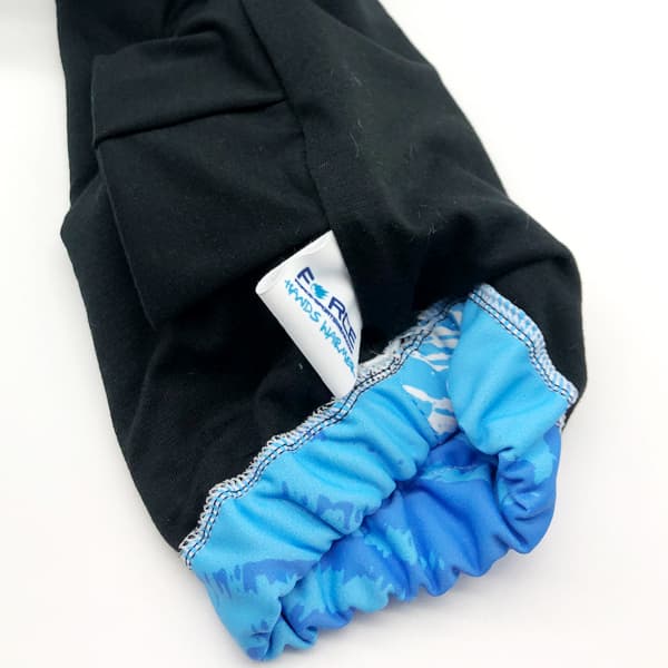 black lining of an inside out handwarmer