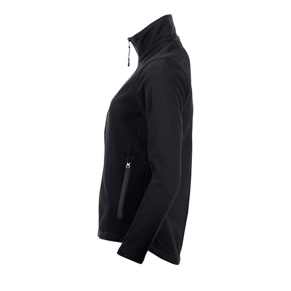 softshell noire de profil sur fond blanc